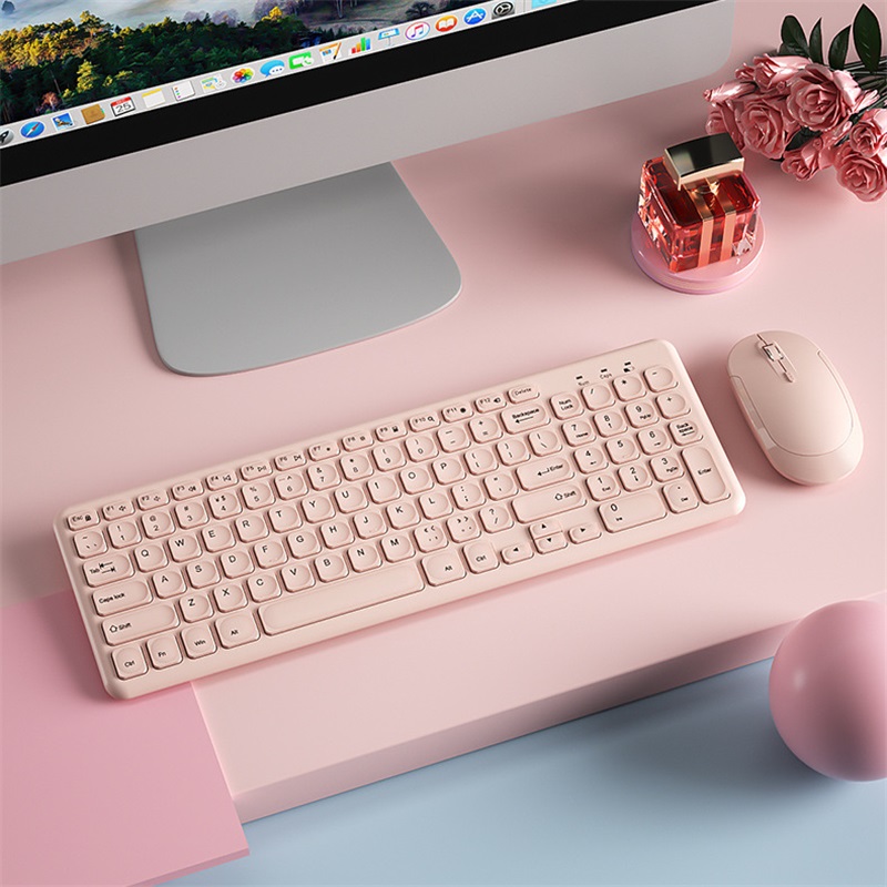 Pc Gaming Pink - ファッションワイヤレスキーボードとマウスコンボゲーマーサイレントキーボードマウスセット超薄型オフィス PC 人間工学に基づいたゲームピンクキーパッド