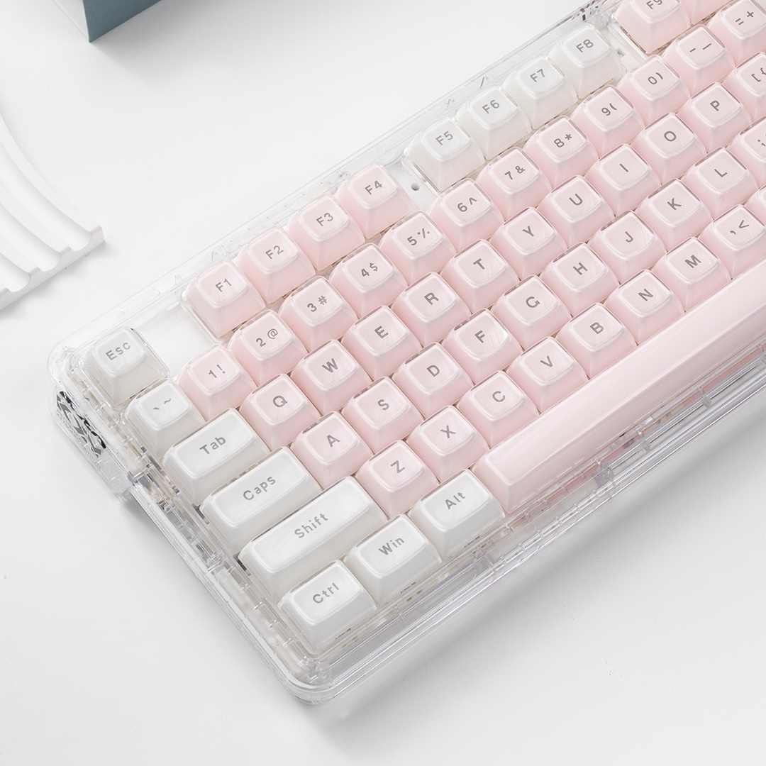 クリスタル透明キーキャップ ピンクホワイト MDAプロファイ - Pc Gaming Fullset のレビューと価格
