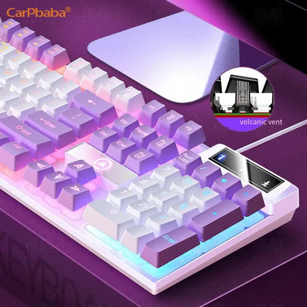 Carpbaba K500 104 キー USB 有線ゲーミ - Pc Gaming Pink のレビューと価格