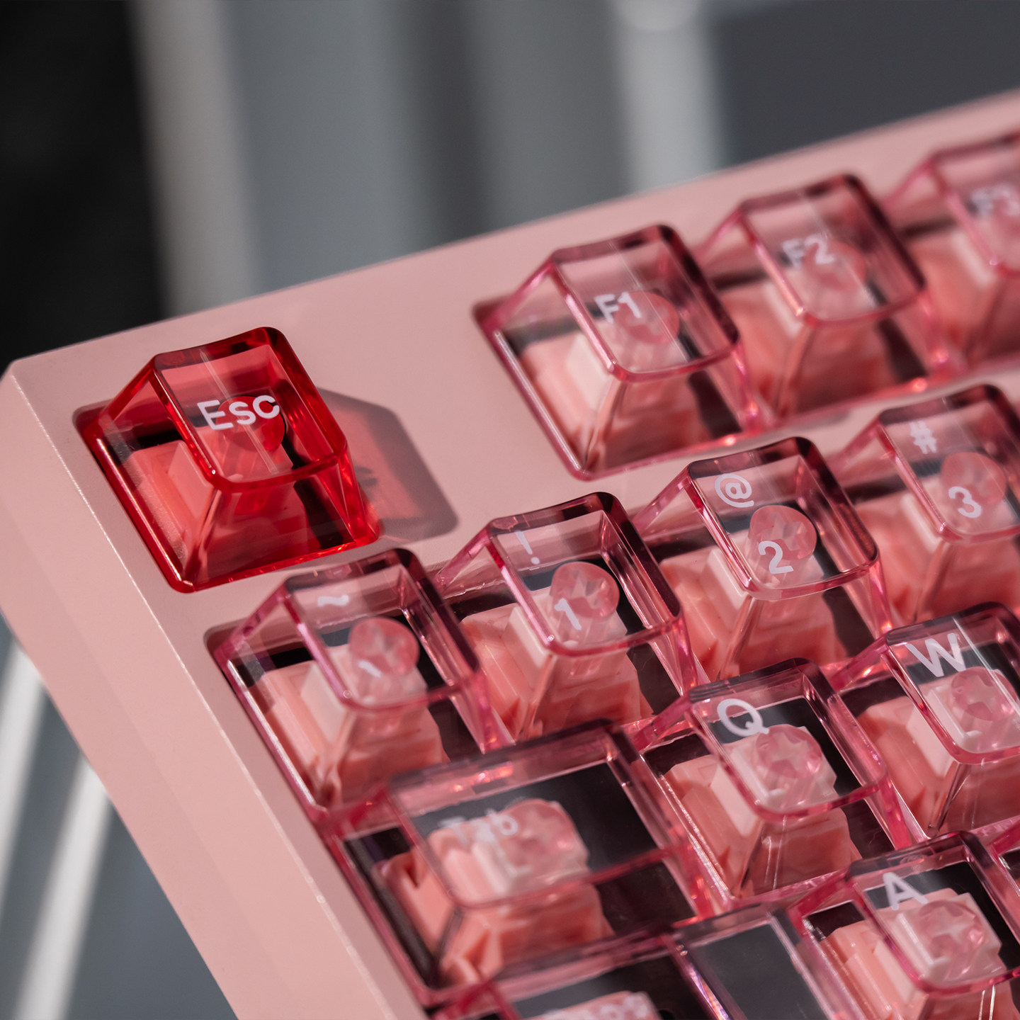 ピンククリスタル透明チェリープロファイルキーキャップメカニカ - Pc Gaming Pink のレビューと価格