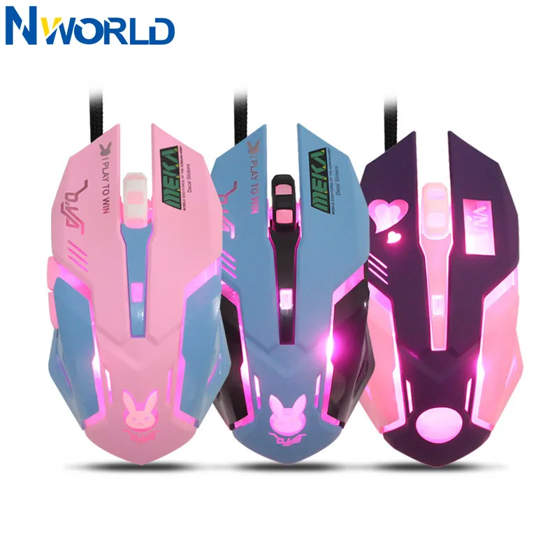 OW 6ボタン ブリージングLEDバックライト ゲーミングマ - Pc Gaming Pink のレビューと価格
